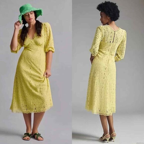 chinese dress ladies Odd Molly Anthropologie Lace Ruffle Maxi Dress  White Chocolate Couture